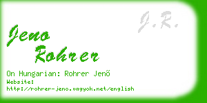 jeno rohrer business card