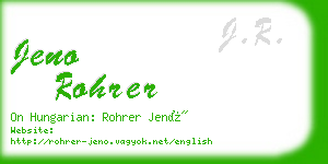 jeno rohrer business card